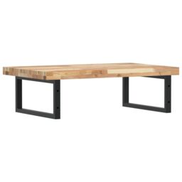 Berkfield Home Basin Shelf Wall Mounted Steel & Solid Wood Acacia in Brown - thumbnail 6