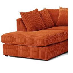 Furniture 786 Hannah Jumbo Cord 4 Seater Left Hand Facing Corner Sofa in Orange - thumbnail 3