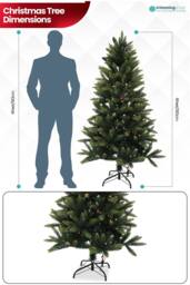 Neel Blue Green Pine Xmas Tree, Artificial Christmas Tree with Warm White LEDs - Size: 5ft - thumbnail 2
