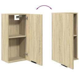 Berkfield Home Wall-mounted Bathroom Cabinet Sonoma Oak 32x20x67 cm in Light Tan - Size: 32 x 20 x 67 cm - thumbnail 9