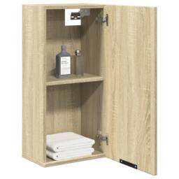 Berkfield Home Wall-mounted Bathroom Cabinet Sonoma Oak 32x20x67 cm in Light Tan - Size: 32 x 20 x 67 cm - thumbnail 4