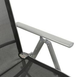 Berkfield Home Reclining Garden Chairs 2 pcs Textilene & Aluminium Silver in Black - thumbnail 7