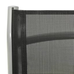 Berkfield Home Reclining Garden Chairs 2 pcs Textilene & Aluminium Silver in Black - thumbnail 8