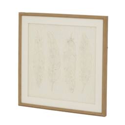 Lemon Pavilion Furniture and Decor Alta Feathers Art Mounted in Beaded Frame - L2 x W50 x H50 cm - Brown in Light Brown - thumbnail 1