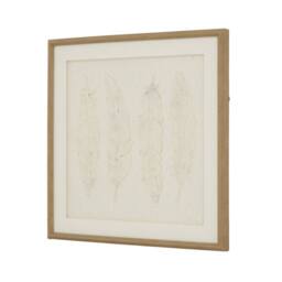 Lemon Pavilion Furniture and Decor Alta Feathers Art Mounted in Beaded Frame - L2 x W50 x H50 cm - Brown in Light Brown - thumbnail 2