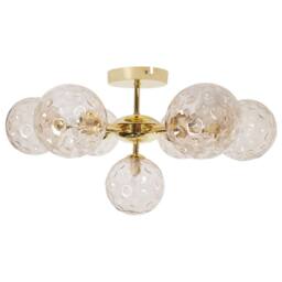 Wyld and Coco 7-Light Beige and Gold Glass Ceiling Fixture - thumbnail 2