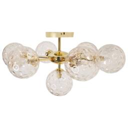 Wyld and Coco 7-Light Beige and Gold Glass Ceiling Fixture - thumbnail 4