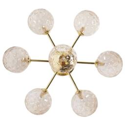 Wyld and Coco 7-Light Beige and Gold Glass Ceiling Fixture - thumbnail 6