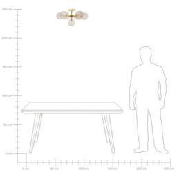 Wyld and Coco 7-Light Beige and Gold Glass Ceiling Fixture - thumbnail 9