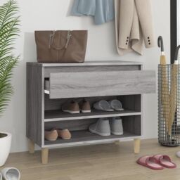 Berkfield Home Shoe Cabinet Grey Sonoma 70x36x60 cm Engineered Wood - Size: 70 x 36 x 60 cm - thumbnail 3