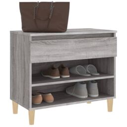 Berkfield Home Shoe Cabinet Grey Sonoma 70x36x60 cm Engineered Wood - Size: 70 x 36 x 60 cm - thumbnail 4