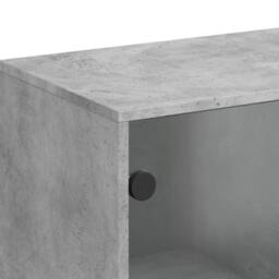 Berkfield Home Side Cabinet with Glass Doors Concrete Grey 69x37x100 cm - Size: 69 x 37 x 100 cm - thumbnail 9