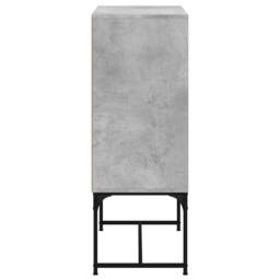 Berkfield Home Side Cabinet with Glass Doors Concrete Grey 69x37x100 cm - Size: 69 x 37 x 100 cm - thumbnail 7