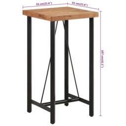 Berkfield Home Beautiful Bar Table 55x55x107 cm Solid Wood Acacia & Iron in Brown - Size: 55 x 55 x 107 cm - thumbnail 8