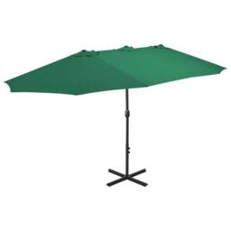 Berkfield Home Outdoor Parasol with Aluminium Pole 460x270 cm Green - thumbnail 2