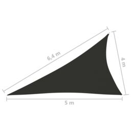 Berkfield Home Sunshade Sail Oxford Fabric Triangular 4x5x6.4 m Anthracite in Black - thumbnail 6