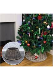Netagon Wooden Rattan Christmas Tree Skirt in Brown