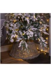 Netagon Wooden Rattan Christmas Tree Skirt in Brown - thumbnail 3