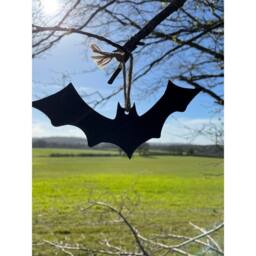 Poppyforge Hanging Bat Garden Art (Pack of 3) - W20 x H8 cm - Black - thumbnail 3