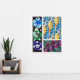 "Artery8 Colourful Floral Art Deco Patterns Benedictus Wall Art Print Poster - Size: W24"" x H32""" - thumbnail 4