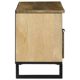 Berkfield Home TV Cabinet - 100 x 33.5 x 46 cm, made from solid mango wood in Brown - Size: 100 x 33.5 x 46 cm - thumbnail 4