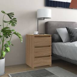 Berkfield Home Durable Bed Cabinet Sonoma Oak 40x35x62.5 cm Engineered Wood in Brown - thumbnail 2