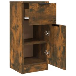 Berkfield Home Sideboard Smoked Oak 30x30x70 cm Engineered Wood in Brown - Size: 30 x 30 x 70 cm - thumbnail 6