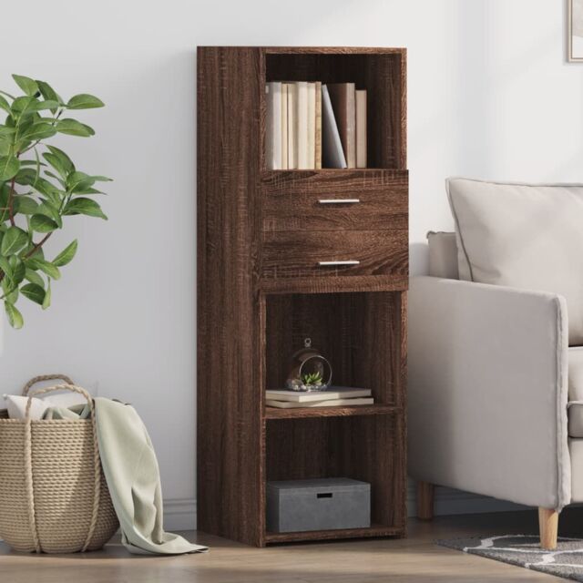 Berkfield Home Highboard Brown Oak 40x42.5x124 cm Engineered Wood - image 1