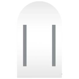 Berkfield Home Bathroom Mirror Cabinet with LED Light Arched Grey 42x13x70 cm - Size: 42 x 13 x 70 cm - thumbnail 6