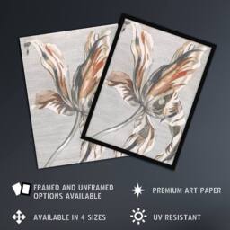 "Artery8 Tulip Flower Bloom Floral Painting Teyler Wall Art Poster Print in White - Size: W12"" x H16""" - thumbnail 2