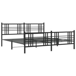 Berkfield Home Metal Bed Frame without Mattress with Footboard Black 193x203cm - Size: 193x203 cm - thumbnail 3