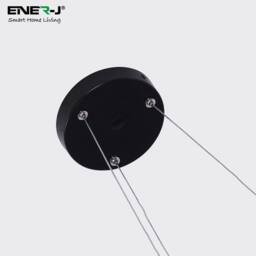ENER-J 36W Hollow Round Pendant Light Size Diameter 60 cms Lampshade height in Black - thumbnail 2
