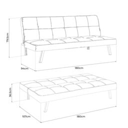 Bravich LTD Click Clack Fabric Sofa Bed - 3 Seater in Yellow - thumbnail 6