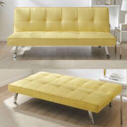 Bravich LTD Click Clack Fabric Sofa Bed - 3 Seater in Yellow - thumbnail 7
