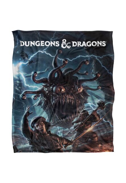 Hasbro Dungeons & Dragons Monster Manual Art Blanket 152 x 127 cm in White - image 1