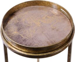 Libra Interiors Vienna Antique Gold Atlas Set Of 2 Side Tray Tables - thumbnail 2