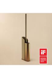 Cosmic Silicone Toilet Brush Floor or Self-Adhesive Gold PVD Flat Collection in Metallic Gold - thumbnail 2