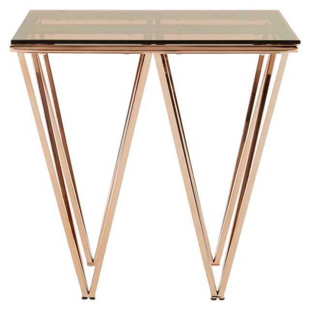 Orsina Sleek Square Rose Gold End Table, Versatile Statement Side Table, Contemporary Livingroom Side Table - image 1