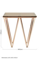 Orsina Sleek Square Rose Gold End Table, Versatile Statement Side Table, Contemporary Livingroom Side Table - thumbnail 5