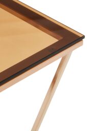 Orsina Sleek Square Rose Gold End Table, Versatile Statement Side Table, Contemporary Livingroom Side Table - thumbnail 3