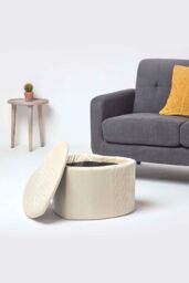Homescapes Arundel Heart-Shaped Velvet Footstool with Storage in Cream - thumbnail 5