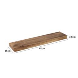 Levede 2PC Wall Mounted Floating Shelves Wooden Display Storage 23.5IN 61CM in Brown - thumbnail 4