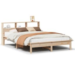 Berkfield Home Bookcase Bed without Mattress 120x190 cm Small Double Solid Wood Pine in Brown - thumbnail 2