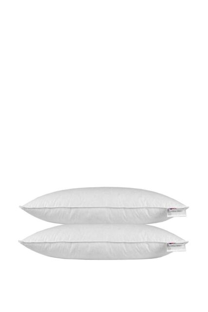 Homescapes Goose Feather & Down Euro Continental Pillow Pair - 40cm x 80cm in White - Size: 40 cm x 80 cm - image 1