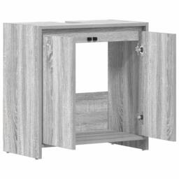 Berkfield Home Bathroom Cabinet Grey Sonoma 60x33x61 cm Engineered Wood - Size: 60 x 33 x 61 cm - thumbnail 5