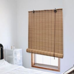 Berkfield Home Roller Blind Bamboo 100x220 cm Brown - thumbnail 1