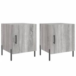 Berkfield Home Modern Bedside Cabinets 2 pcs Grey Sonoma 40x40x50 cm Engineered Wood - Size: 40 x 40 x 50 cm - thumbnail 3