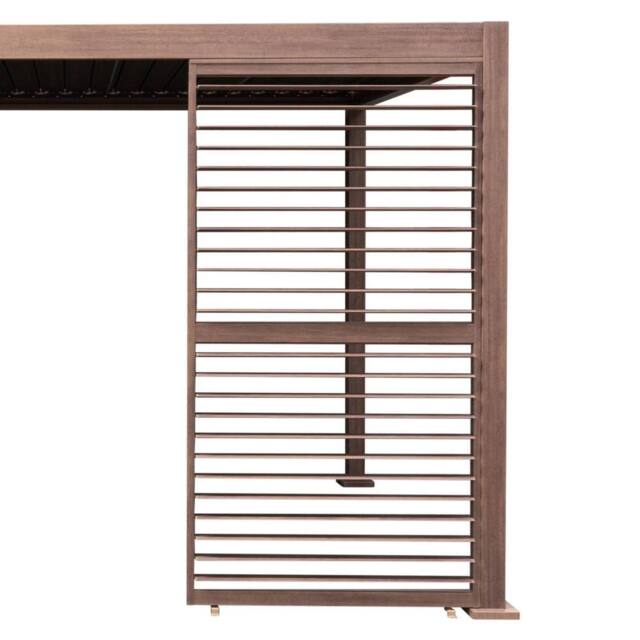 Monstershop Wood Effect Aluminium Pergola Shutter Panel - 123cm Wide in Terracotta - image 1