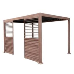 Monstershop Wood Effect Aluminium Pergola Shutter Panel - 123cm Wide in Terracotta - thumbnail 3