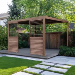 Monstershop Wood Effect Aluminium Pergola Shutter Panel - 123cm Wide in Terracotta - thumbnail 8